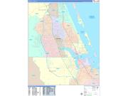 Port St. Lucie Wall Map Color Cast Style 2022